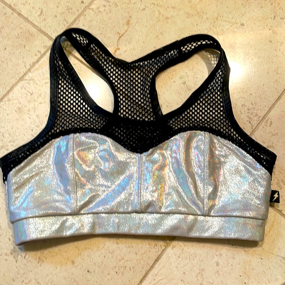 Cleo’s racer back silver top